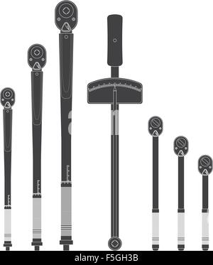 Drehmoment Schlüssel isolierten auf weißen Hintergrund Stock Vektor