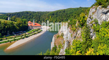 Danube Weltenburg Abbey, Kelheim, Bayern, Deutschland Stockfoto