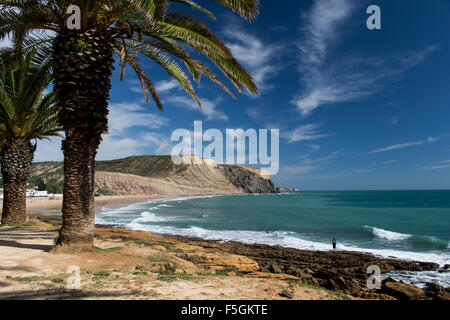 Strand von Praia da Luz an der Algarve in Portugal Stockfoto