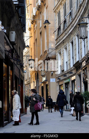 Über Luccoli Straße, Genua, Ligurien, Italien Stockfoto