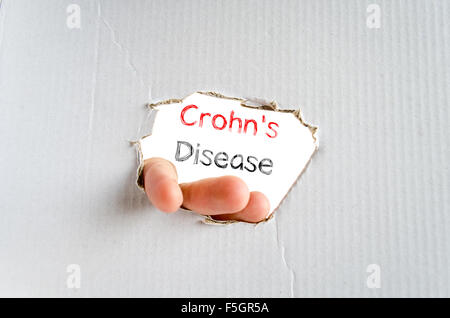 Crohn Krankheit Textkonzept isoliert auf weißem Hintergrund Stockfoto