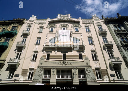 Lettland, Riga, Alberta Iela, Jugendstilgebäude, Architekt Mikhail Eisenstein Stockfoto