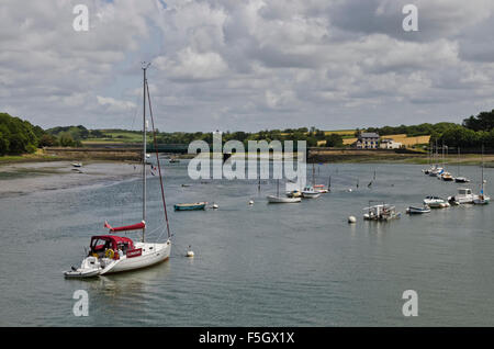 geschützten Ankerplatz und Liegeplatz am Paluden L'Aber Wrac'h Bretagne Stockfoto