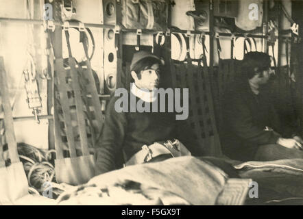 Innere des zweimotorigen taktischen Transport Fairchild C-119 Flying Boxcar Stockfoto