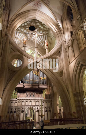 Die Scheren-Bögen in der Kathedrale von Wells, Somerset Stockfoto