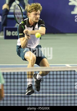 Paris, Frankreich BNP Paribas Master Tennis, Bercy. 3. November 2015. David Goffin (Belgien) © Aktion Plus Sport/Alamy Live-Nachrichten Stockfoto