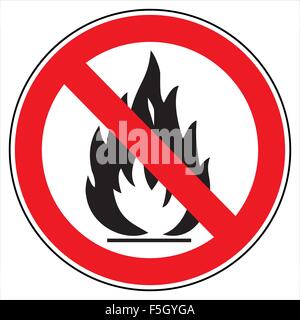 Kein Feuer! Zeichen Stock Vektor