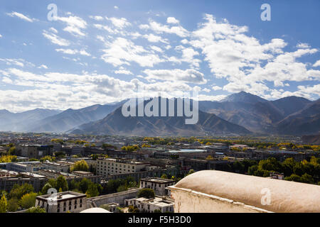 Ansicht der Stadt Lhasa, China Stockfoto