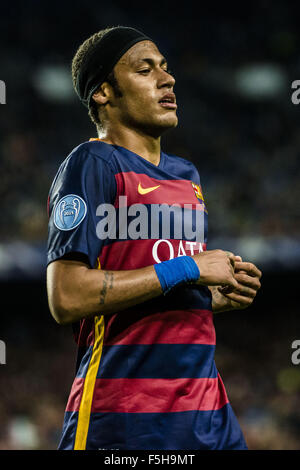 Barcelona, Katalonien, Spanien. 4. November 2015. FC Barcelona nach vorne NEYMAR JR.during der Champions-League-Spiel zwischen FC Barcelona und FC BATE Borisov im Camp Nou Stadion in Barcelona © Matthias Oesterle/ZUMA Draht/Alamy Live News Stockfoto