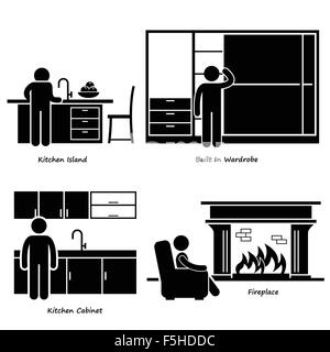 Kleiderschrank-Symbol im Cartoon-Stil, die isoliert auf weißem