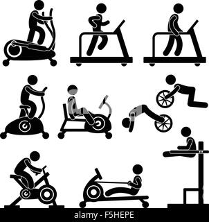 Sportliche Fitness-Studio Turnhalle Fitness Übung Training Workout Stock Vektor