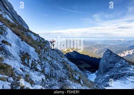 Auf Alpspitze via Ferrata Route, Garmisch-Partenkirchen, Deutschland, Europa, EU Stockfoto