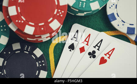Poker vier Asse Stockfoto
