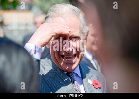 Dunedin, New Zealand - 5. November 2015 - Prinz Charles, Prinz von Wales, ist alle lächelt, als er die Öffentlichkeit in Dunedin Railway Station am 5. November 2015 in Dunedin, Neuseeland trifft. Charles und Camilla besuchen Neuseeland vom 4. November bis November 10, Teilnahme an Veranstaltungen in Wellington, Dunedin, Nelson, Westport, Ngaruawahia, Auckland und New Plymouth. Bildnachweis: Dpa picture Alliance/Alamy Live News Stockfoto