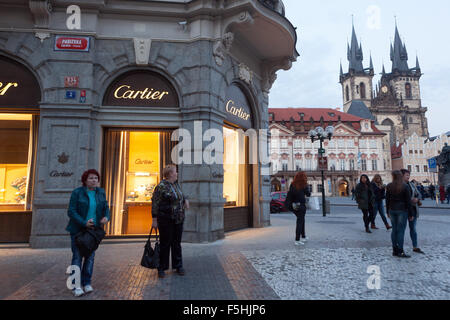 Cartier, Modegeschäft in Parizska Straße Prag, Old Town, Tschechische Republik Stockfoto