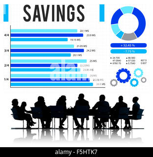Einsparungen finanzieren BudgetEconomy Geld sparen Konzept Stockfoto