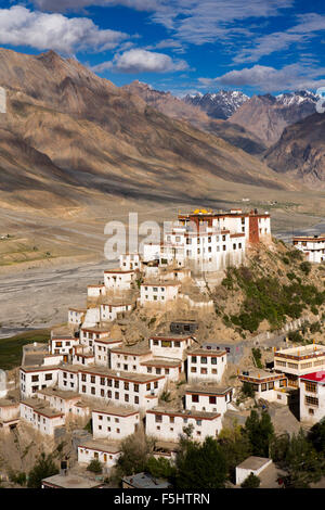 Indien, Himachal Pradesh, Spiti Valley, Schlüssel Kloster Hang buddhistischer Gompa im frühen Morgenlicht Stockfoto