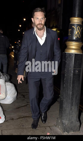 Promis verlassen die Groucho Club Featuring: Tom Hardy wo: London, Vereinigtes Königreich bei: 04 Sep 2015 Stockfoto