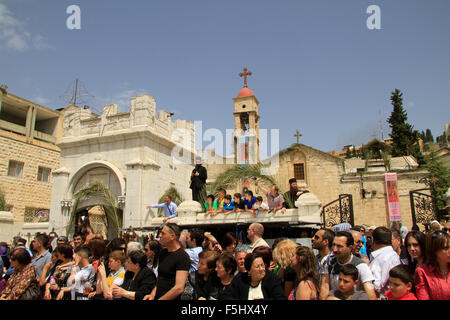 Israel, Nazareth, der griechisch-orthodoxen Verkündigung Tag-Prozession Stockfoto