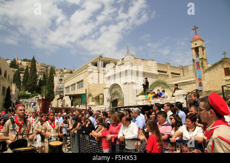 Israel, Nazareth, der griechisch-orthodoxen Verkündigung Tag-Prozession Stockfoto