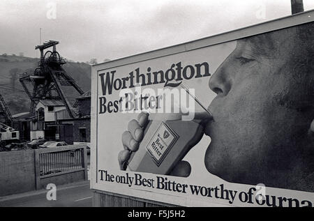 Der Bergarbeiterstreik 1984/85 dauerte ein volles Jahr. Die Gruben in der South Wales Kohlenreviers war ein bedeutender Arbeitgeber. Stockfoto