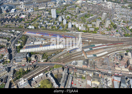Eine Luftaufnahme des Clapham Junction Railway Station in London. Eines der belebtesten Schiene Austauschvorgänge im Vereinigten Königreich Stockfoto