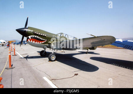 Die Curtiss P-40N Kittyhawk, Flugzeugnummer 42-106396, wurde während des Zweiten Weltkriegs im Einsatz eingesetzt. Stockfoto