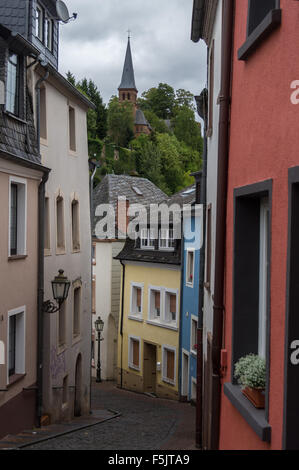 Häuser in das Fischerviertel, Altstadt, Im Staden, Saarburg, Rheinland-Pfalz, Deutschland Stockfoto