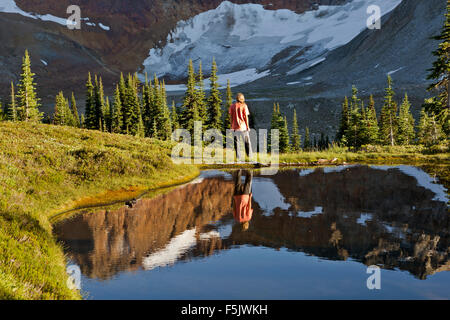 WASHINGTON - Die Lyman Gletscher und oberen Lyman Seen im Glacier Peak Wildnisgebiet der Cascade Mountain Range. Stockfoto