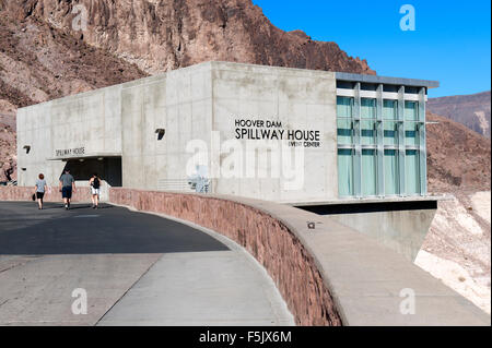 Hoover-Staudamm Hochwasserentlastung Haus Veranstaltungszentrum. Stockfoto