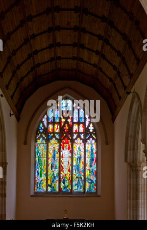 Glasfenster, Str. Marys Kirche, Boxford, Suffolk Stockfoto