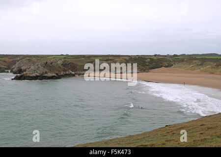 Breite Haven Südstrand, Bosherston, Pembrokeshire, Dyfed, Wales, Großbritannien, Deutschland, UK, Europa Stockfoto