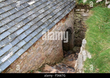 St. Govan Kapelle, in der Nähe von Bosherston, Pembrokeshire, Dyfed, Wales, Großbritannien, Deutschland, UK, Europa Stockfoto