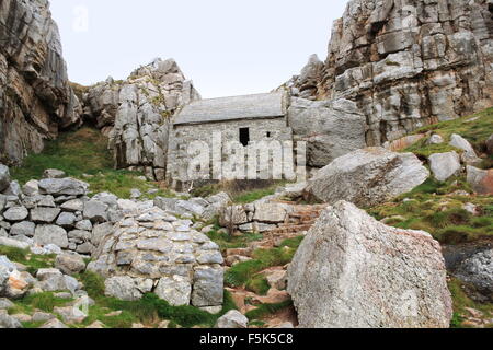 St. Govan Kapelle, in der Nähe von Bosherston, Pembrokeshire, Dyfed, Wales, Großbritannien, Deutschland, UK, Europa Stockfoto