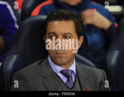 White Hart Lane, Tottenham, London, UK, UEFA Europa League Fußball. 5. November 2015. Tottenham Hotspur gegen Anderlecht. Besnik Hasi, Anderlecht-Manager. © Aktion Plus Sport/Alamy Live-Nachrichten Stockfoto