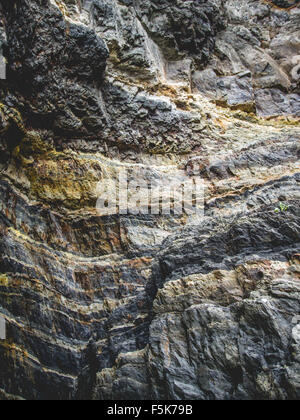 Rock, Textur, Abersoch Hafen, Wales Stockfoto