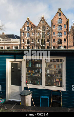 13. Januar 2014, ist Amsterdam, Niederlande Brouwersgracht eines der bekanntesten Grachten in Amsterdam.   Brouwersgracht ist situa Stockfoto