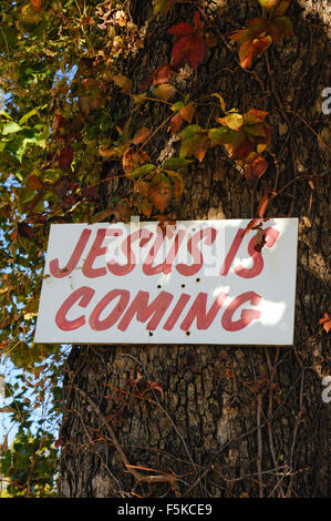 "Jesus kommt" Indiana anmelden Stockfoto