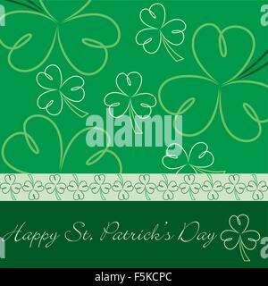 Happy St. Patricks Tag Shamrock Karte im Vektorformat. Stock Vektor