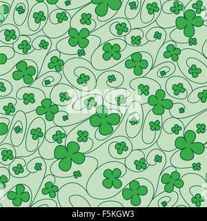 Happy St. Patricks Tag Shamrock Muster im Vektor-Format. Stock Vektor