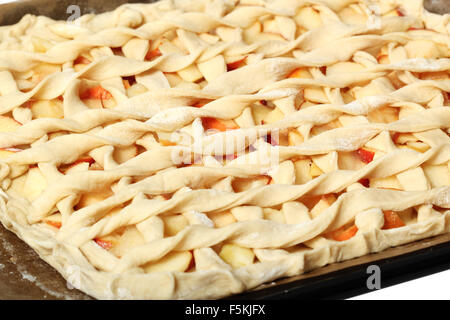Rohe Apfelkuchen Stockfoto