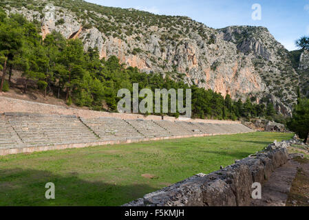 Die archäologische Stätte von Delphi hat eingeschrieben wurden, auf dem die Liste des Weltkulturerbes der UNESCO. Das Berg Stadion Stockfoto