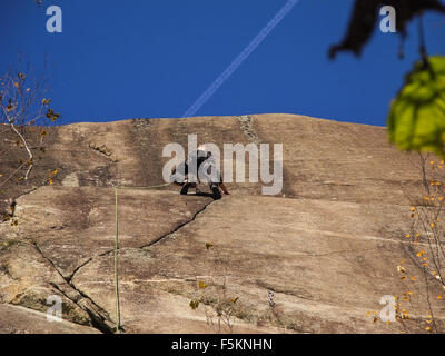 Italien Piemont Val Formazza, Falesia di Rivasco Klettern Stockfoto