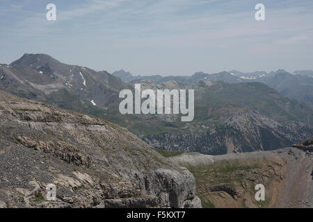 Ansicht von Torzal de San Vicenda, Ordesa y Monte Perdido Nationalpark, Pyrenäen, Spanien. Stockfoto