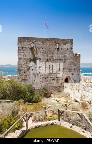 Der maurischen Burg Turm der Hommage in Gibraltar Stockfoto