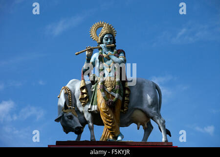 Lord Krishna spielt Querflöte, Chamunda Tempel, Kangra, Himachal Pradesh, Indien, Asien Stockfoto