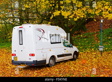 Romahome 25 Wohnmobil / Wohnwagen - parken auf einem Campingplatz, England UK Stockfoto