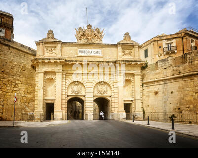 Das Victoria-Tor in Ta'Liesse, Valletta Stockfoto