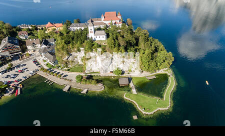 Pier am Traunsee See in den Alpen, Oberösterreich nex nach Gmunden Stockfoto