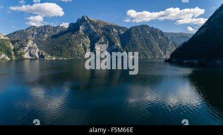 Traunstein-Berg und See Traun, Winkl, in der Nähe von Traunkirchen, Salzkammergut, Traunviertel Region, Oberösterreich, Österreich Stockfoto